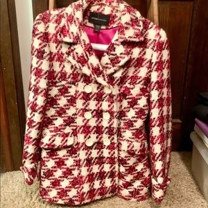 Hot Pink, black & white women’s winter coat